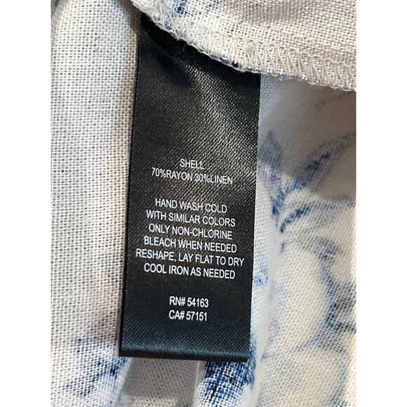 JH Floral Linen Blend Shift Dress Women's Size 4 Sleeveless Breathable Old Money - Picture 5 of 11